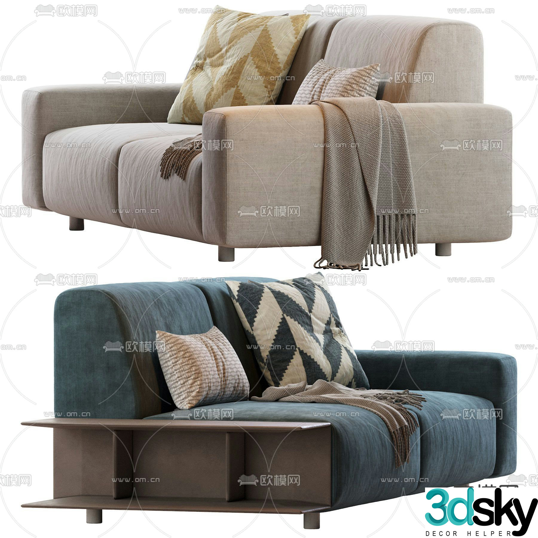 Double sofa 3d model