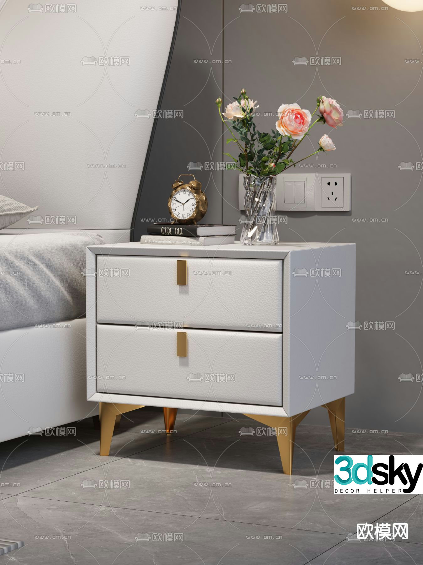 Modern bedside table 3d model