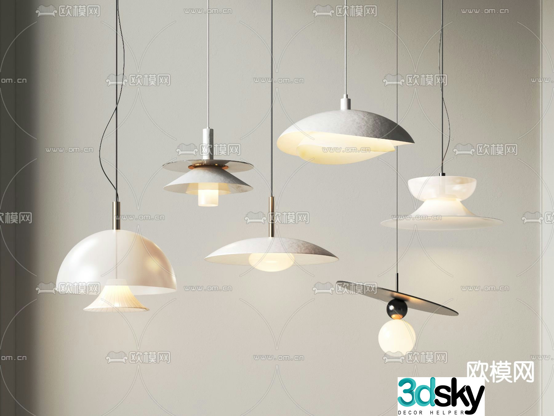 Cream style chandelier art chandelier 3d model