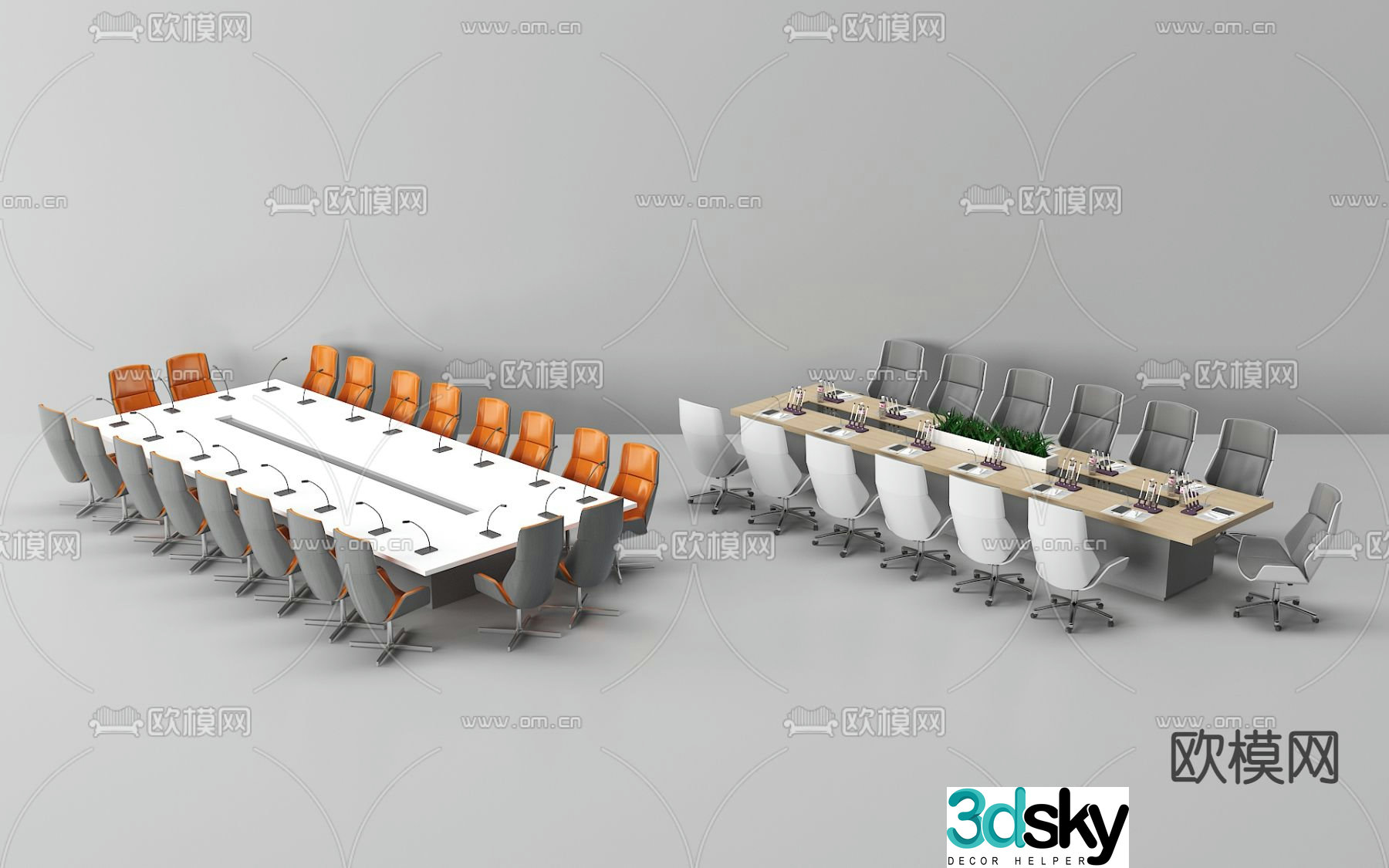 Office desk and chair 3d model