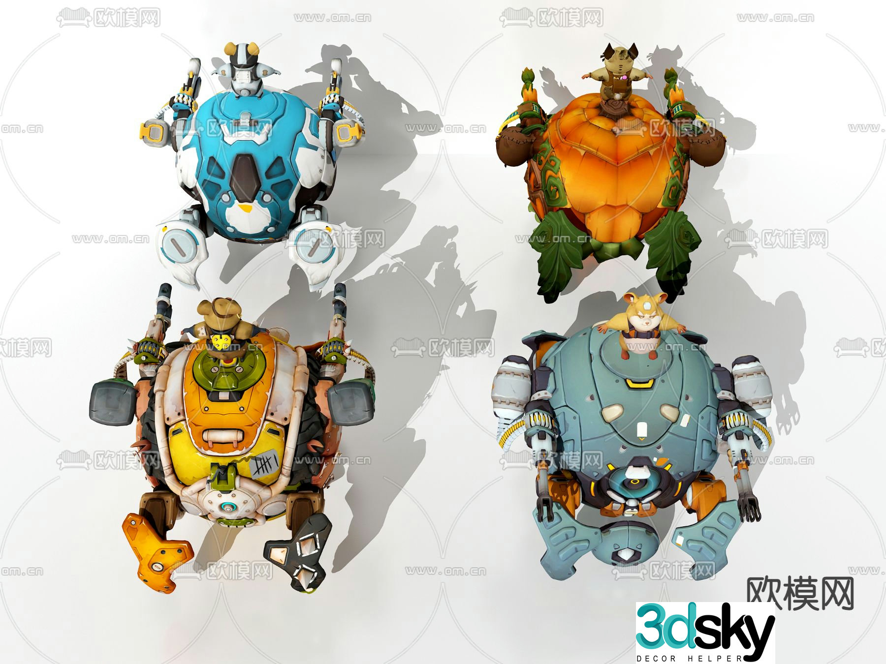 Anime game character scene 3d model