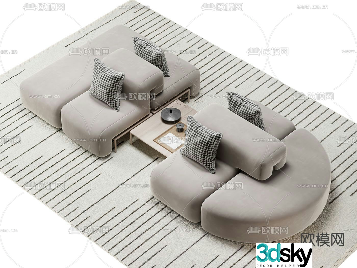 Leisure sofa shopping mall leisure sofa lazy sofa 3d model