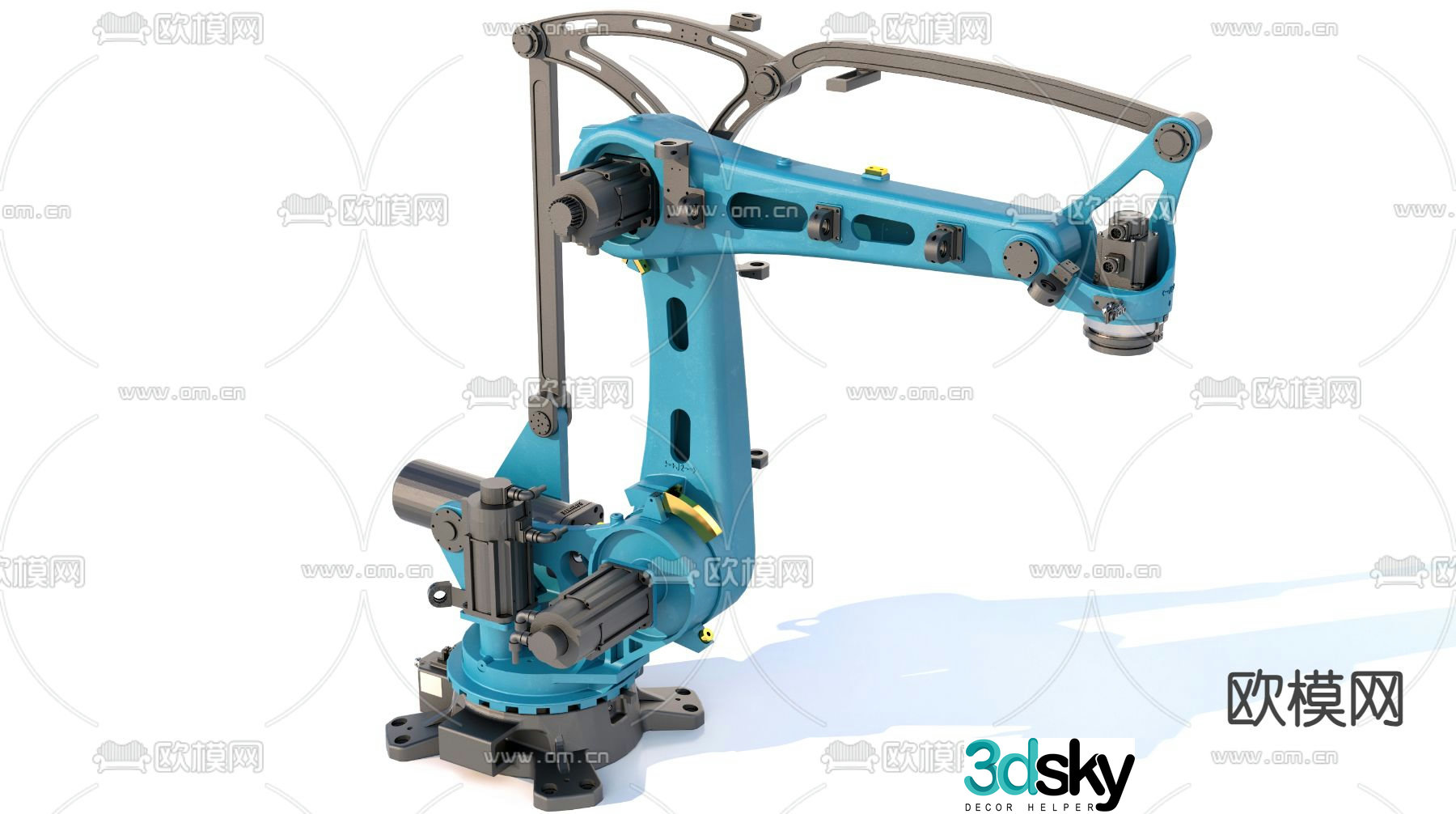 Robotic arm assembly line equipment mechanical facilities 3d model