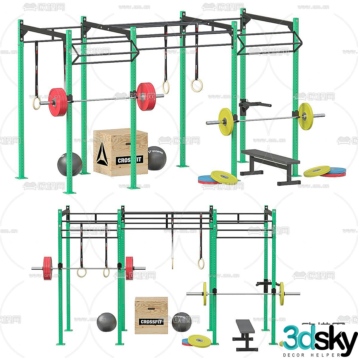 Fitness equipment sports equipment 3d model
