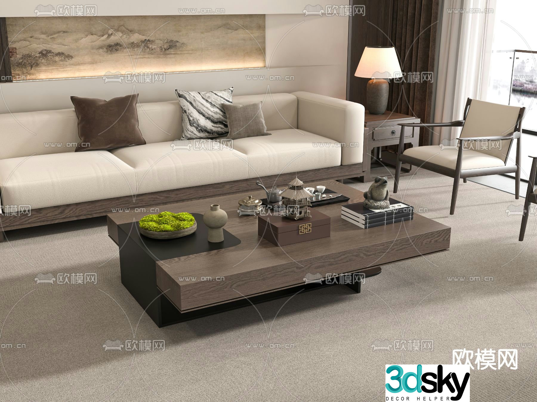 New Chinese coffee table 3d model