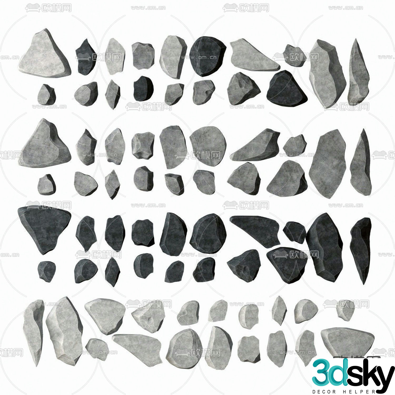stone gravel landscape stone 3d model
