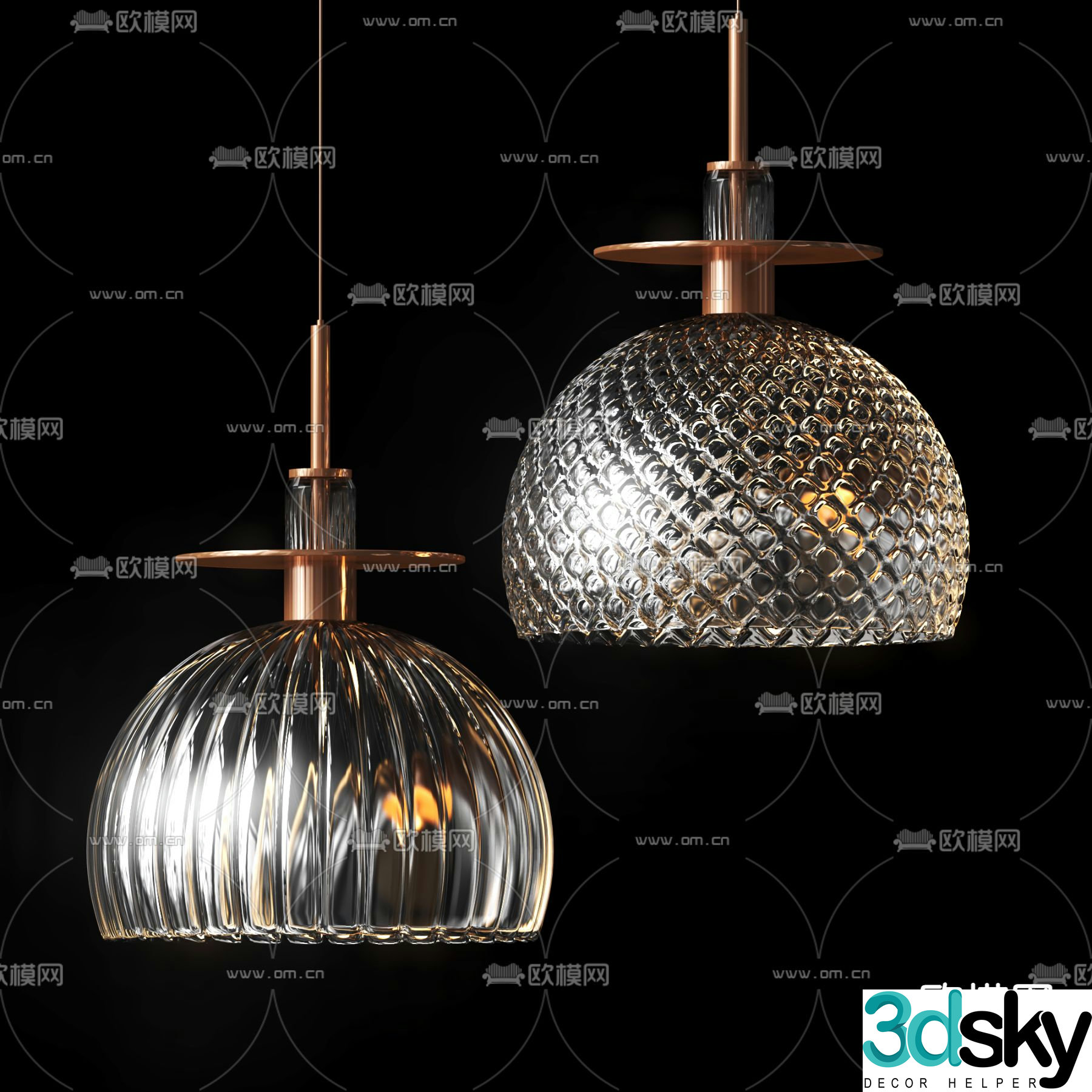 3d model of glass chandelier