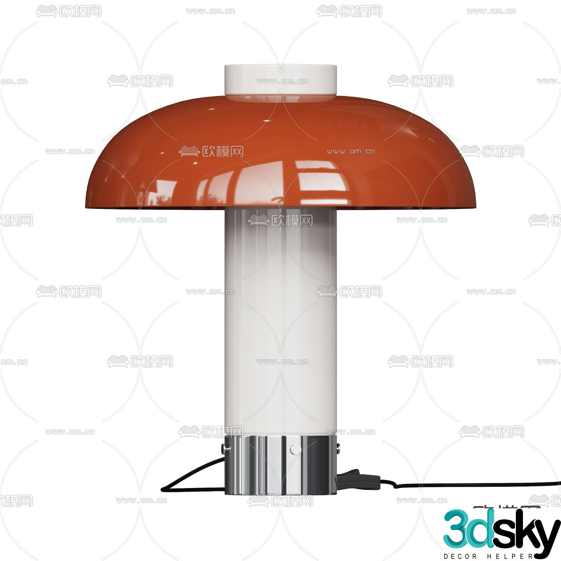 Minimalist desk lamp mushroom desk lamp 3d model