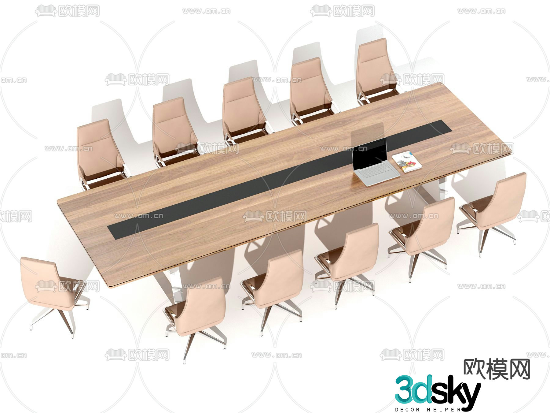 Conference tables and chairs 3d model