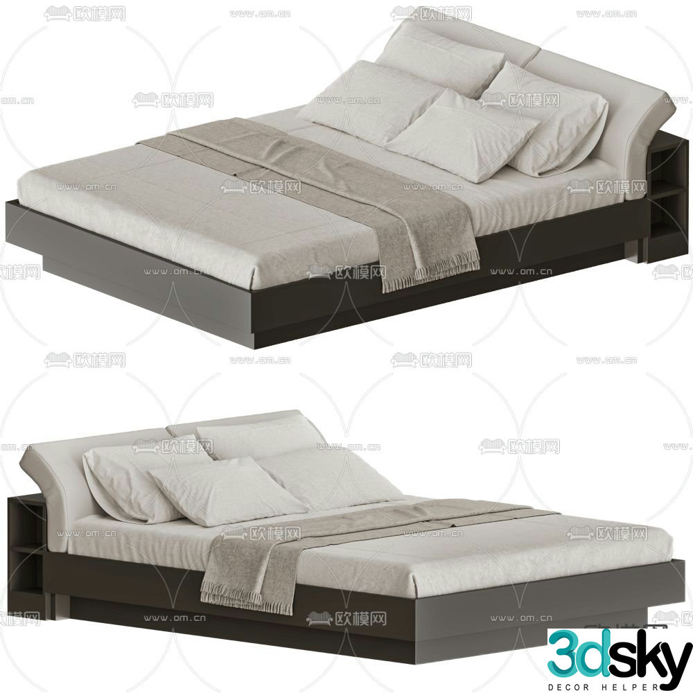 MisuraEmme modern double bed 3d model