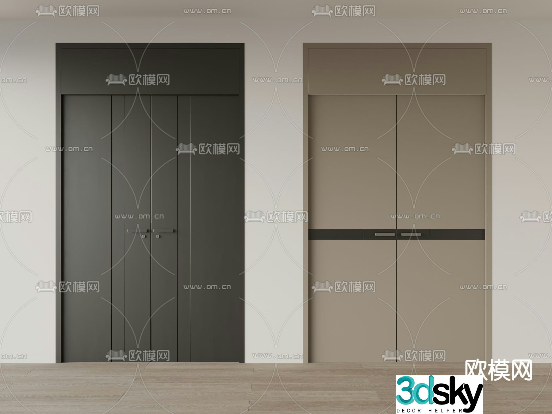 Double-open door Opening door Double-opening door 3D model