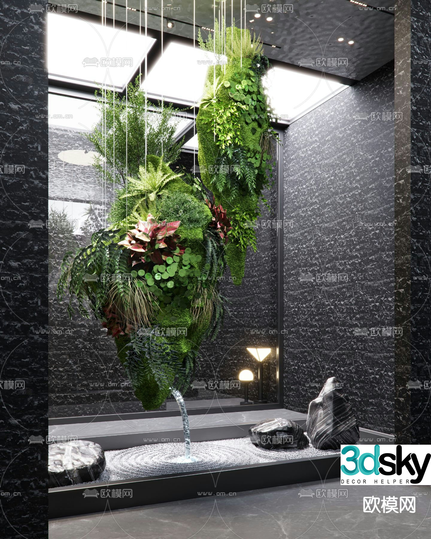 Indoor device landscaping hanging plant landscaping 3d model