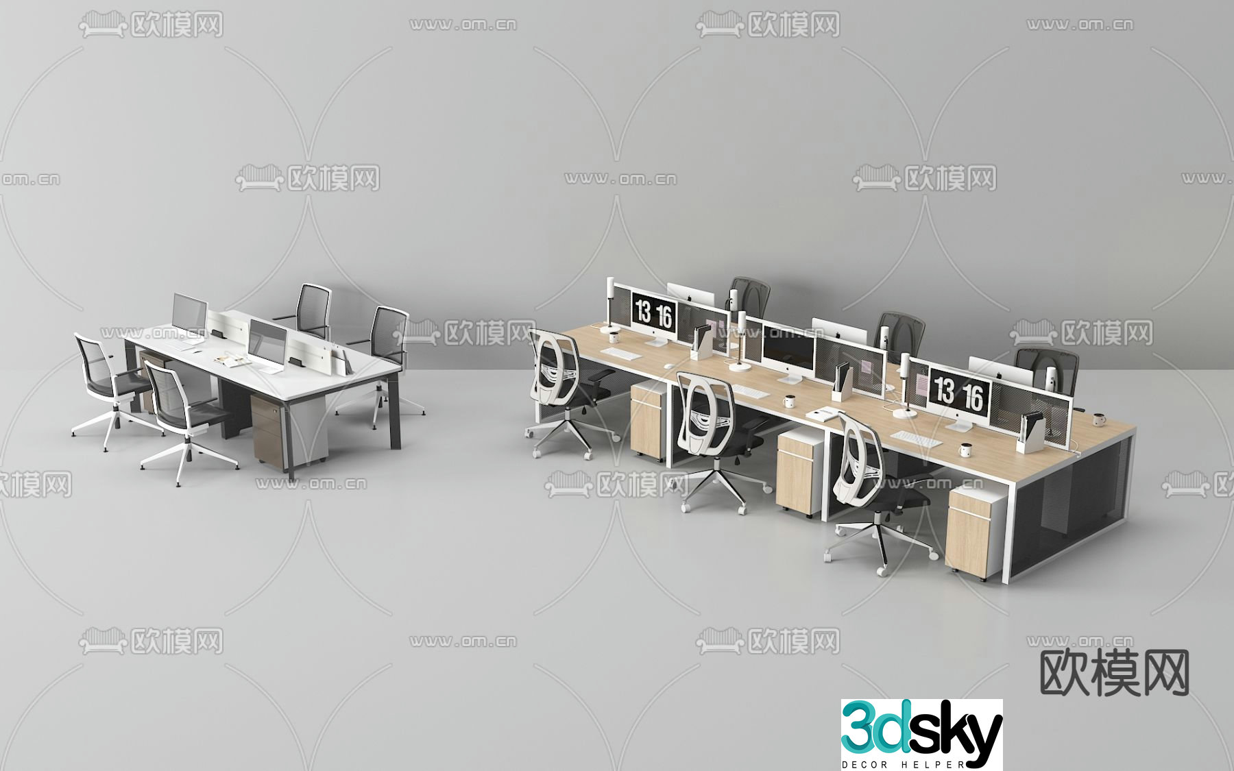 Office desk and chair 3d model