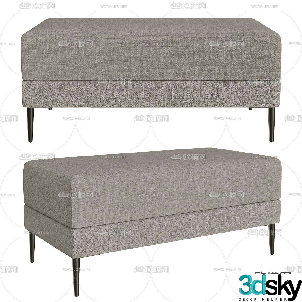 Complet modern footrest bed end stool sofa stool 3d model