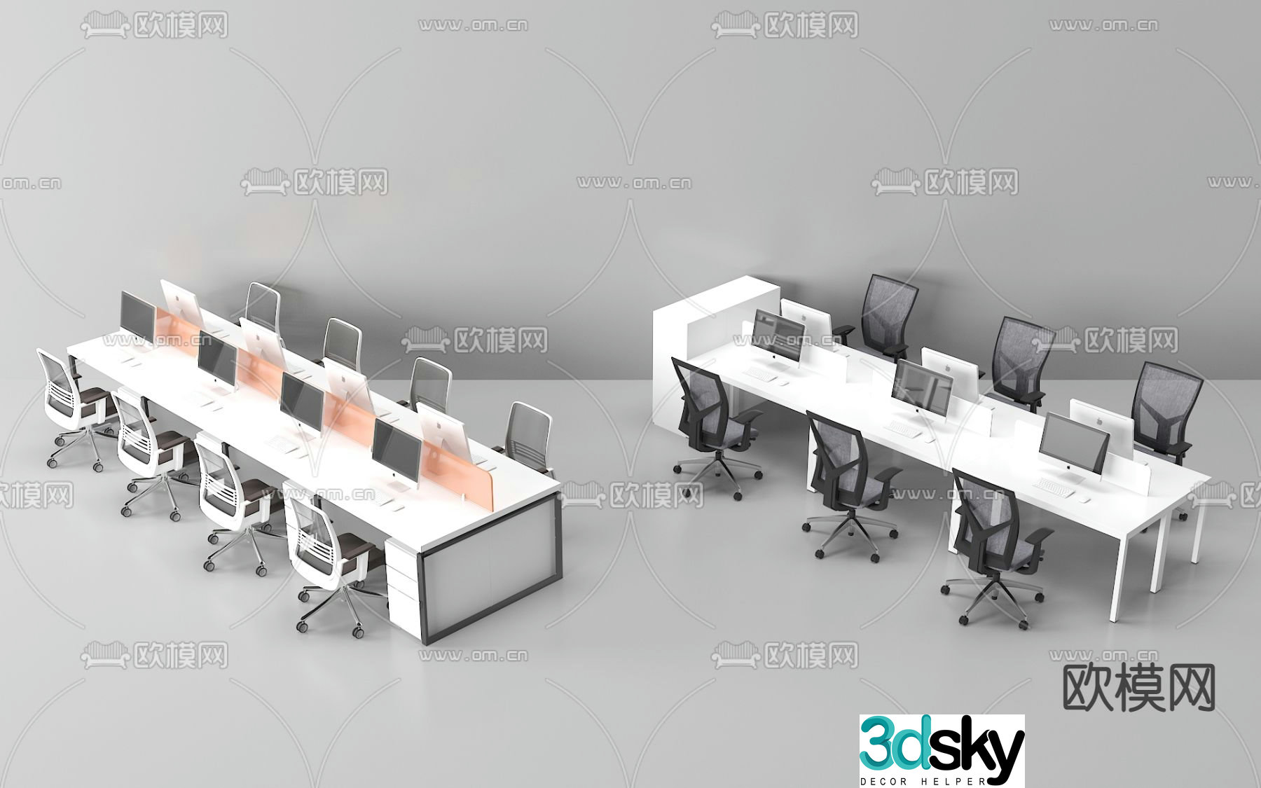 Office desk and chair 3d model