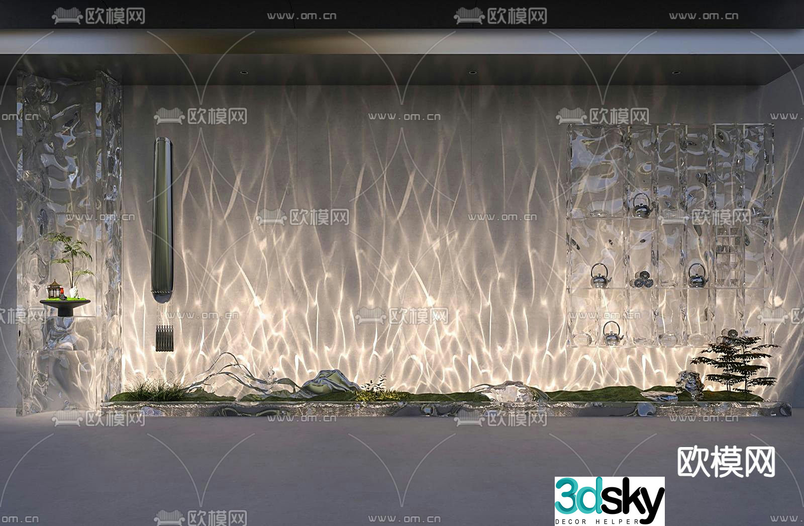 Water ripple lamp landscape lamp wall washer lamp 3d model