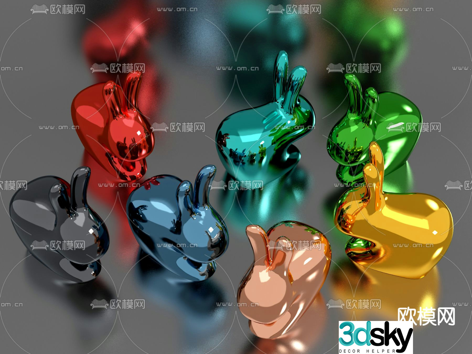 Rabbit stool children’s chair 3d model