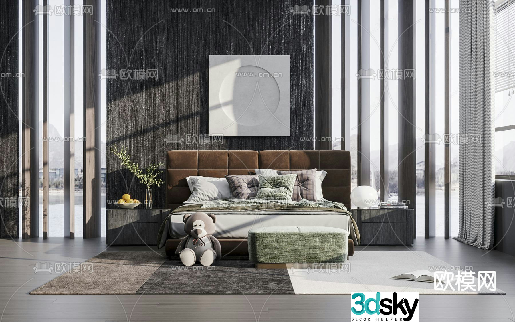 Double bed 3d model