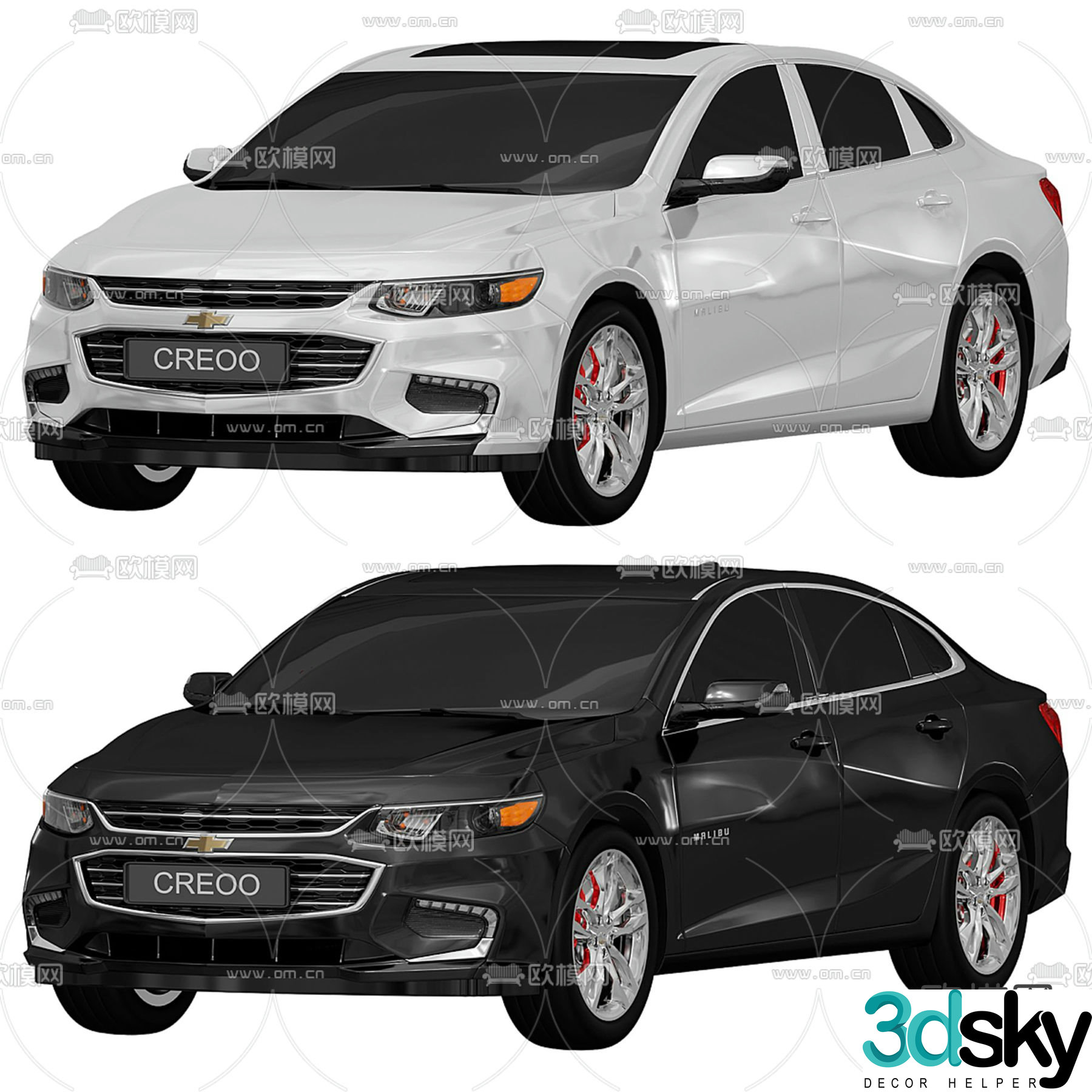 Malibu Chevrolet car 3d model