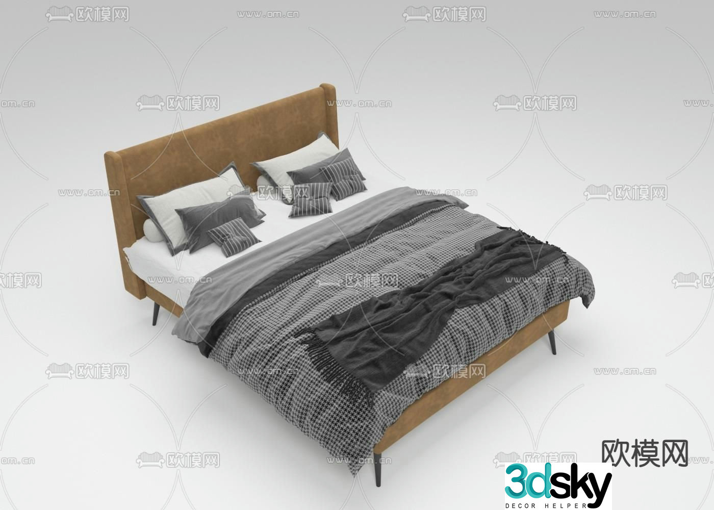 Double bed 3d model