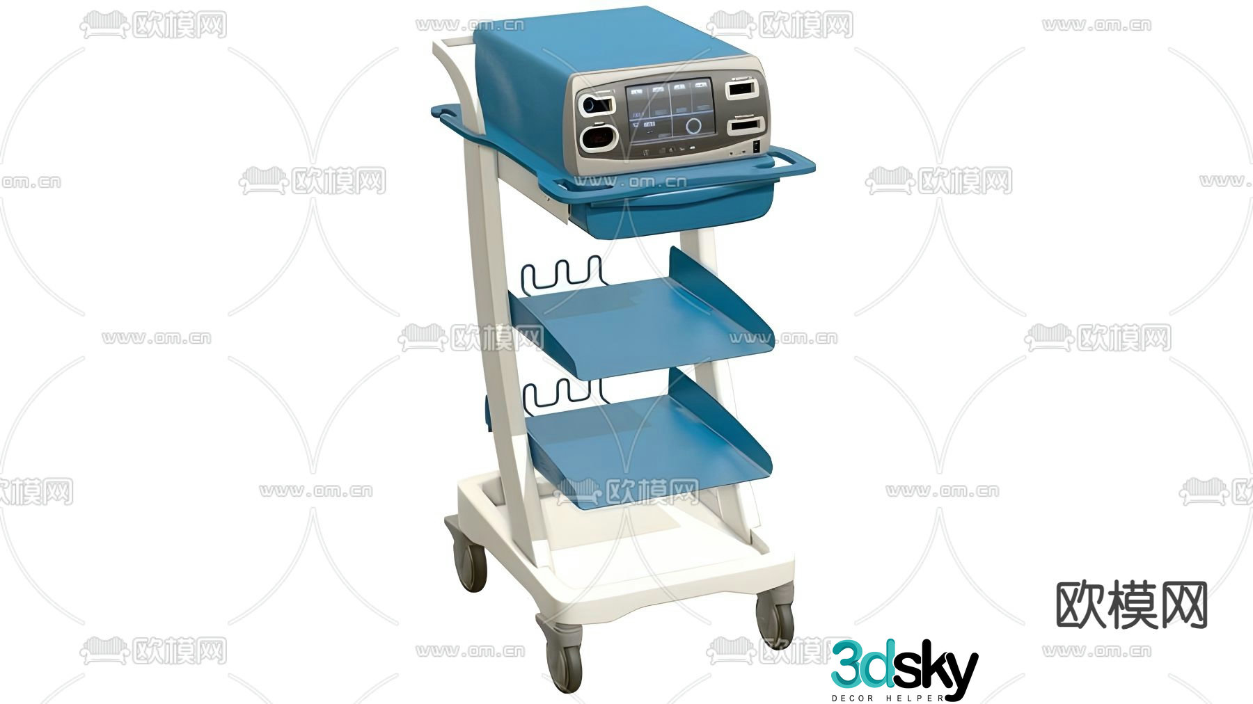 Surgery surgical electronics instrument cart 3d model