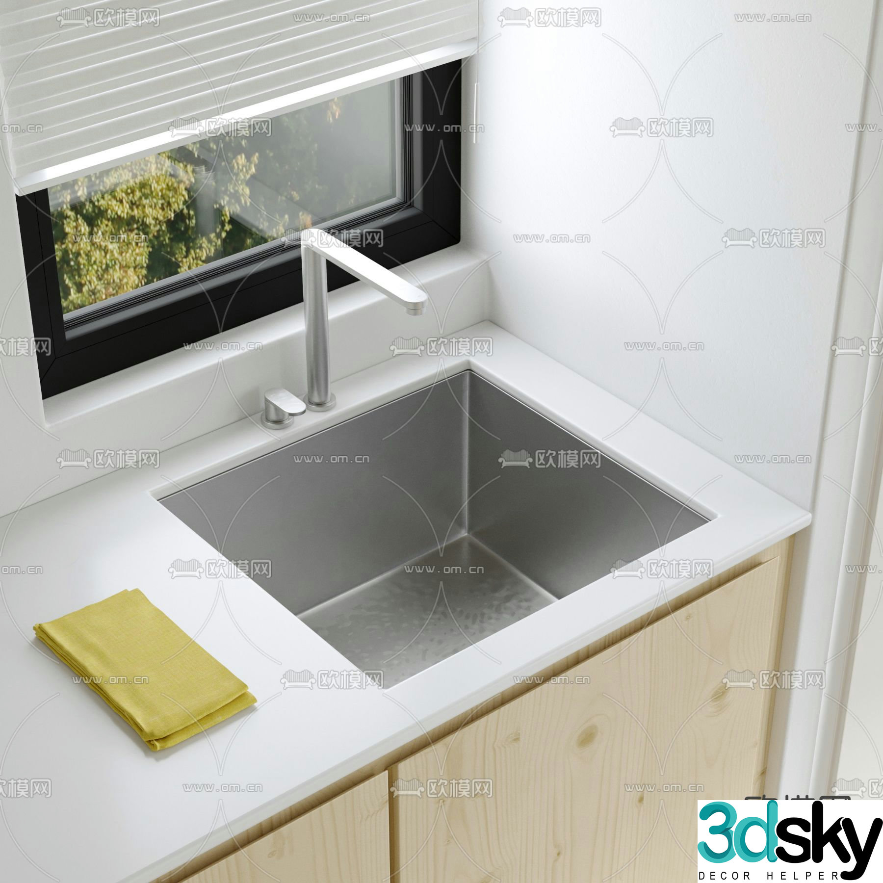 Abey stainless steel sink square sink vegetable basin 3d model