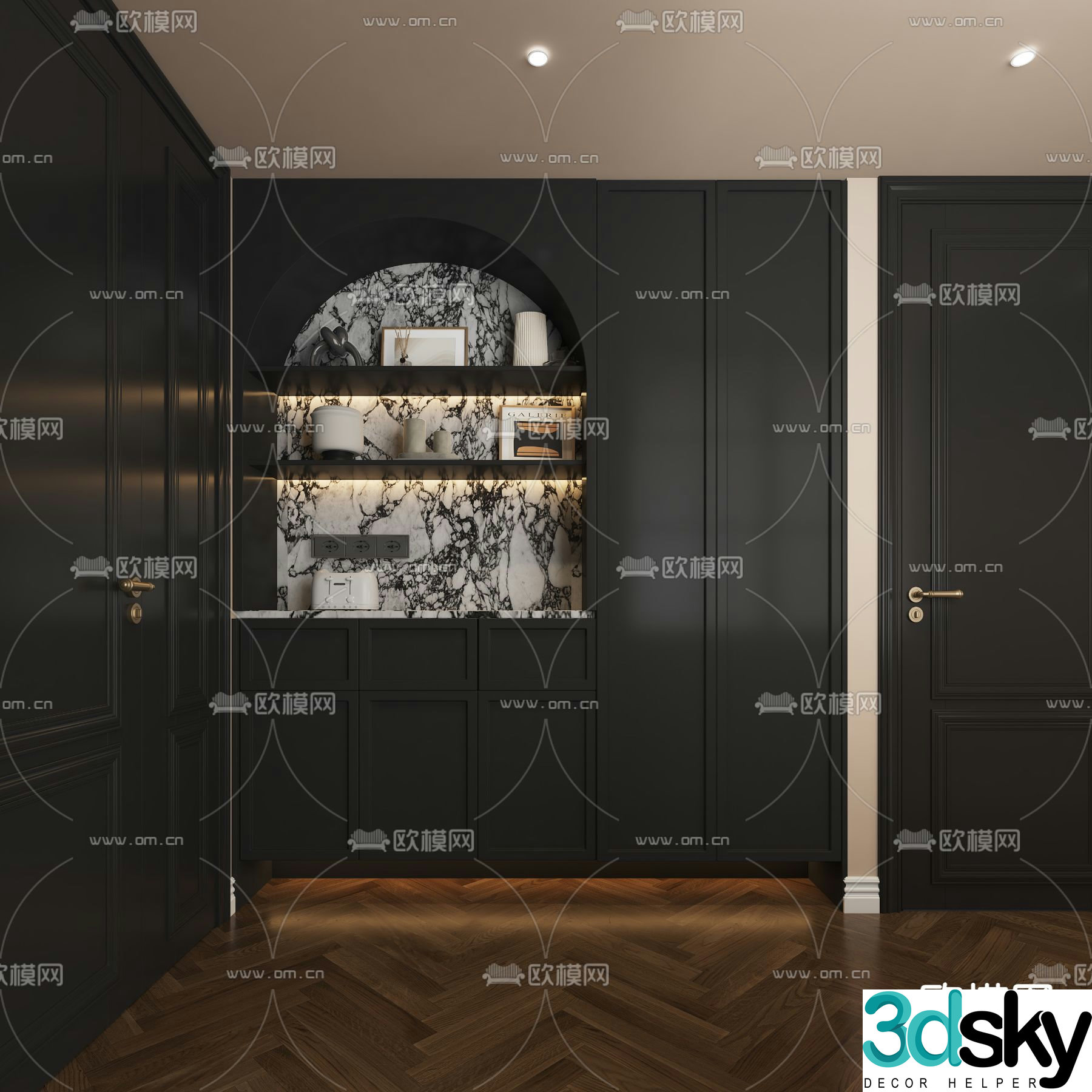 Entrance shoe cabinet 3D model