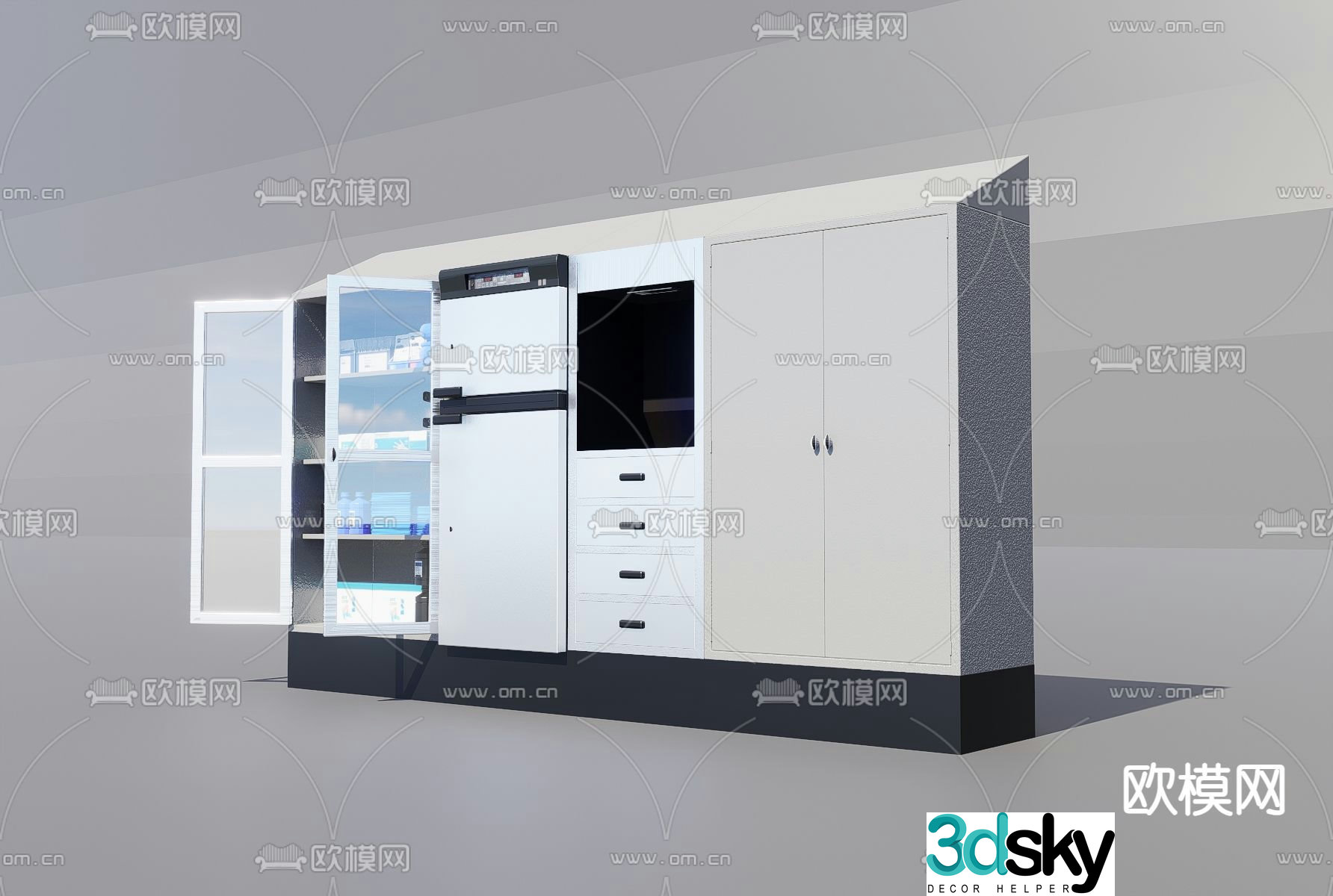 Medical storage cabinet 3d model