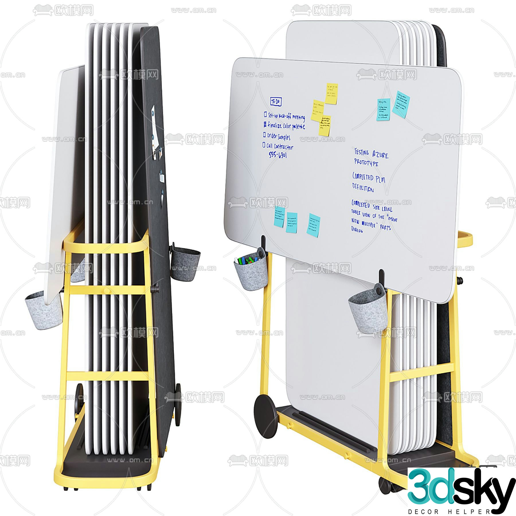 Flexible cart whiteboard 3d model