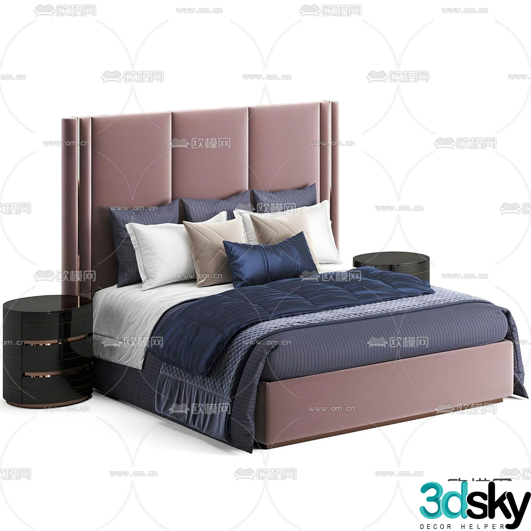 Fendi double bed 3d model