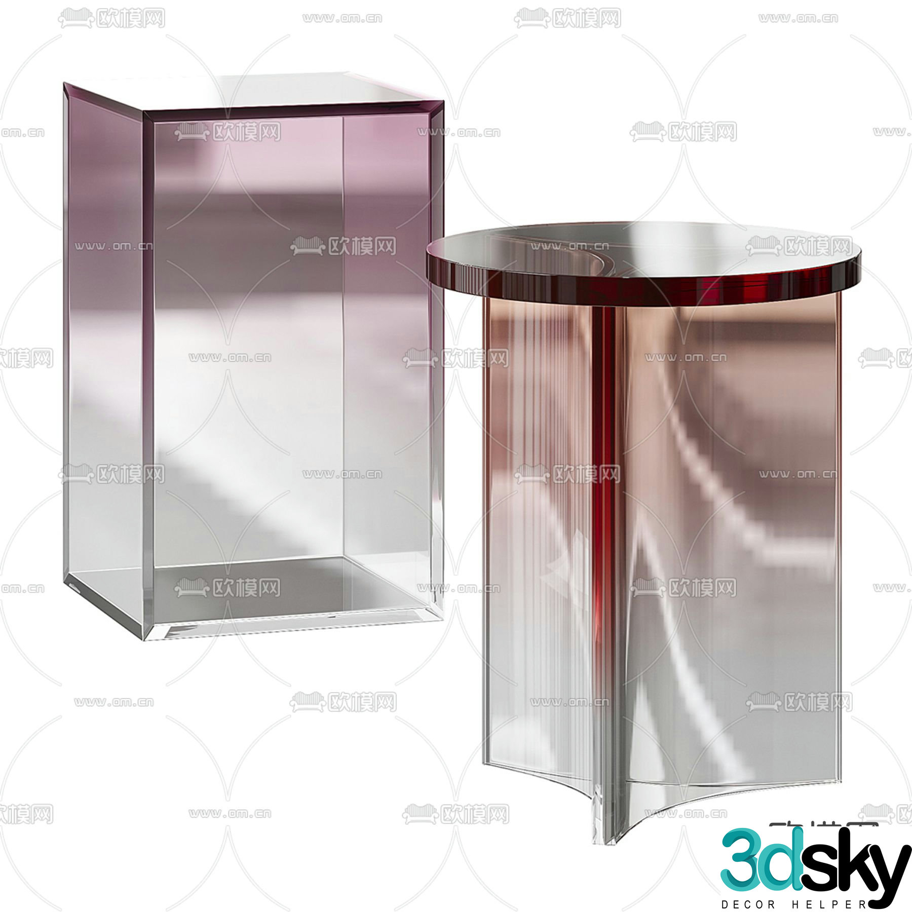 La Redoute round table side table table table 3d model