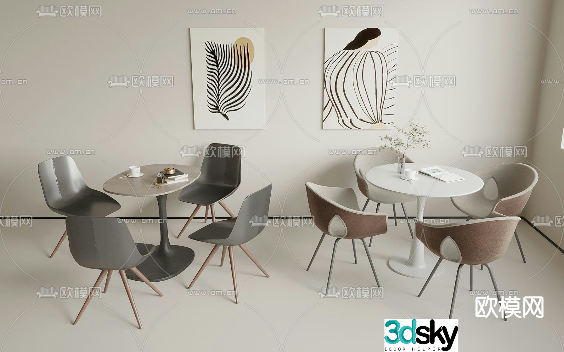 Leisure tables and chairs Negotiation tables and chairs 3d model