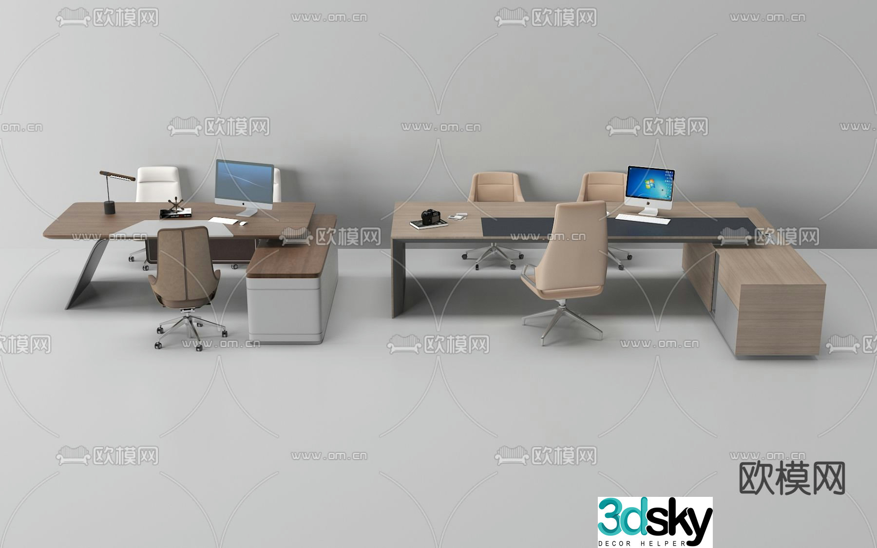 Office desk and chair 3d model