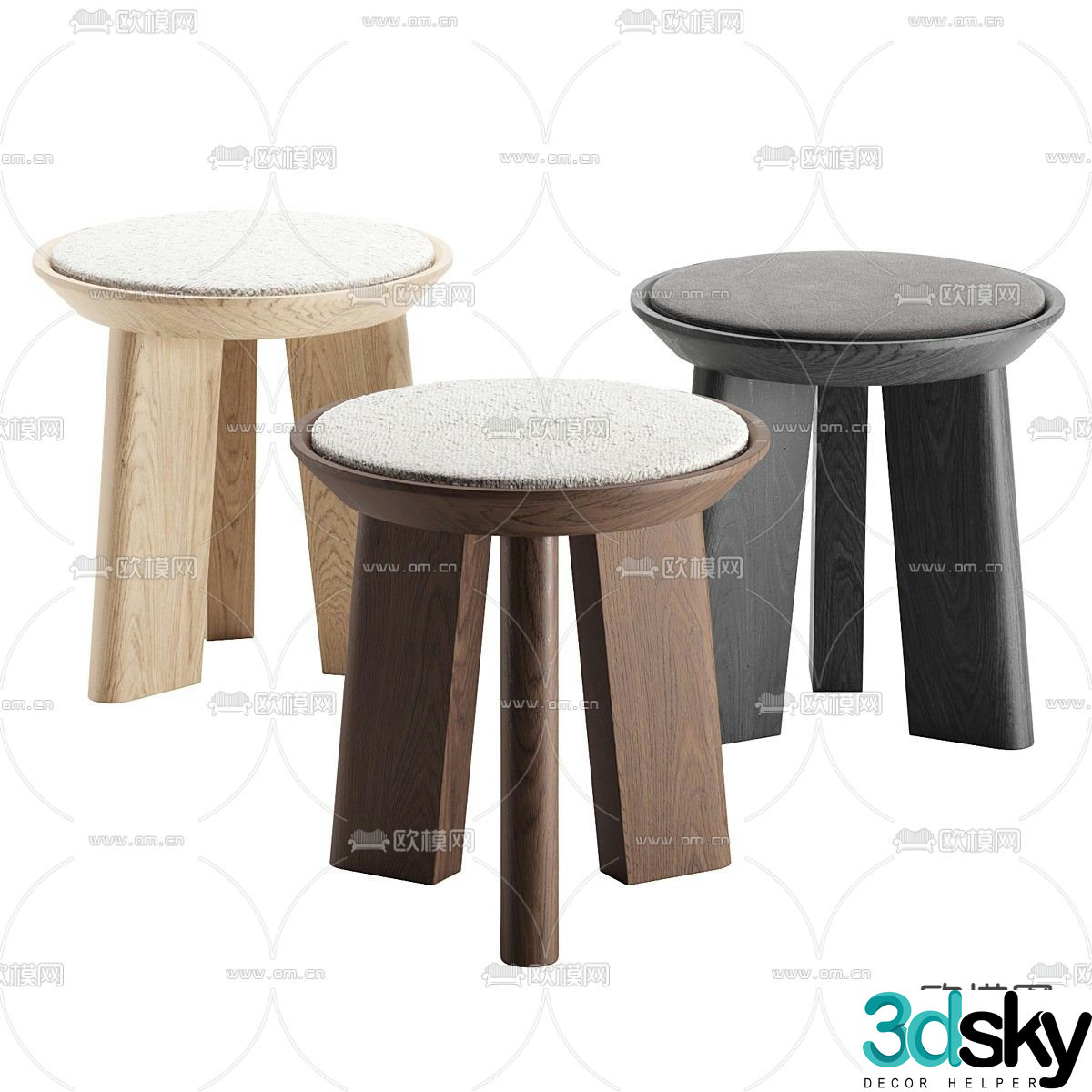 Stool round stool 3d model