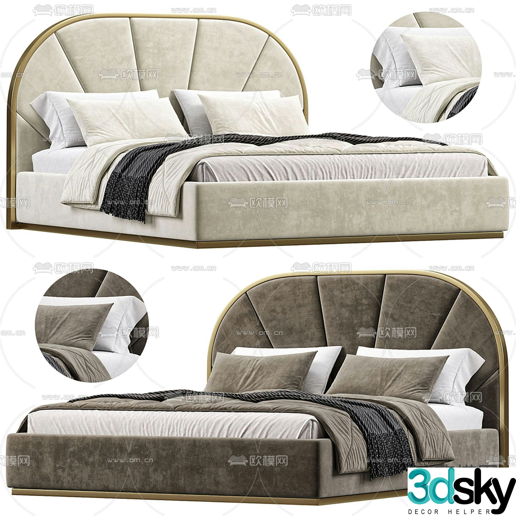 Cazarina double bed 3d model