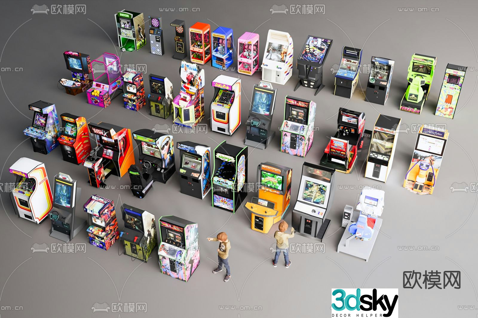 Game arcade game machine, shooting machine, claw machine 3D model