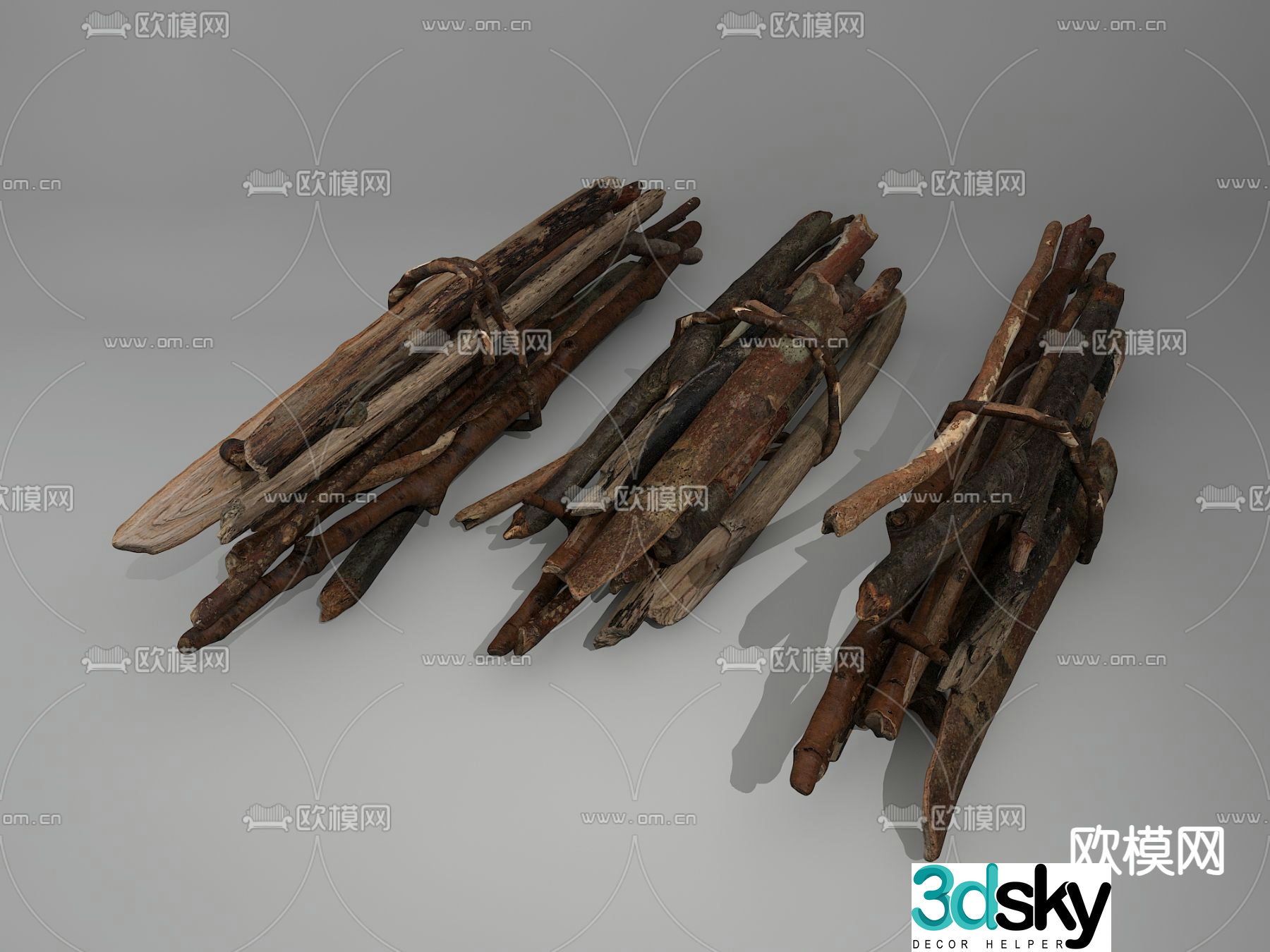 branch wood firewood 3d model