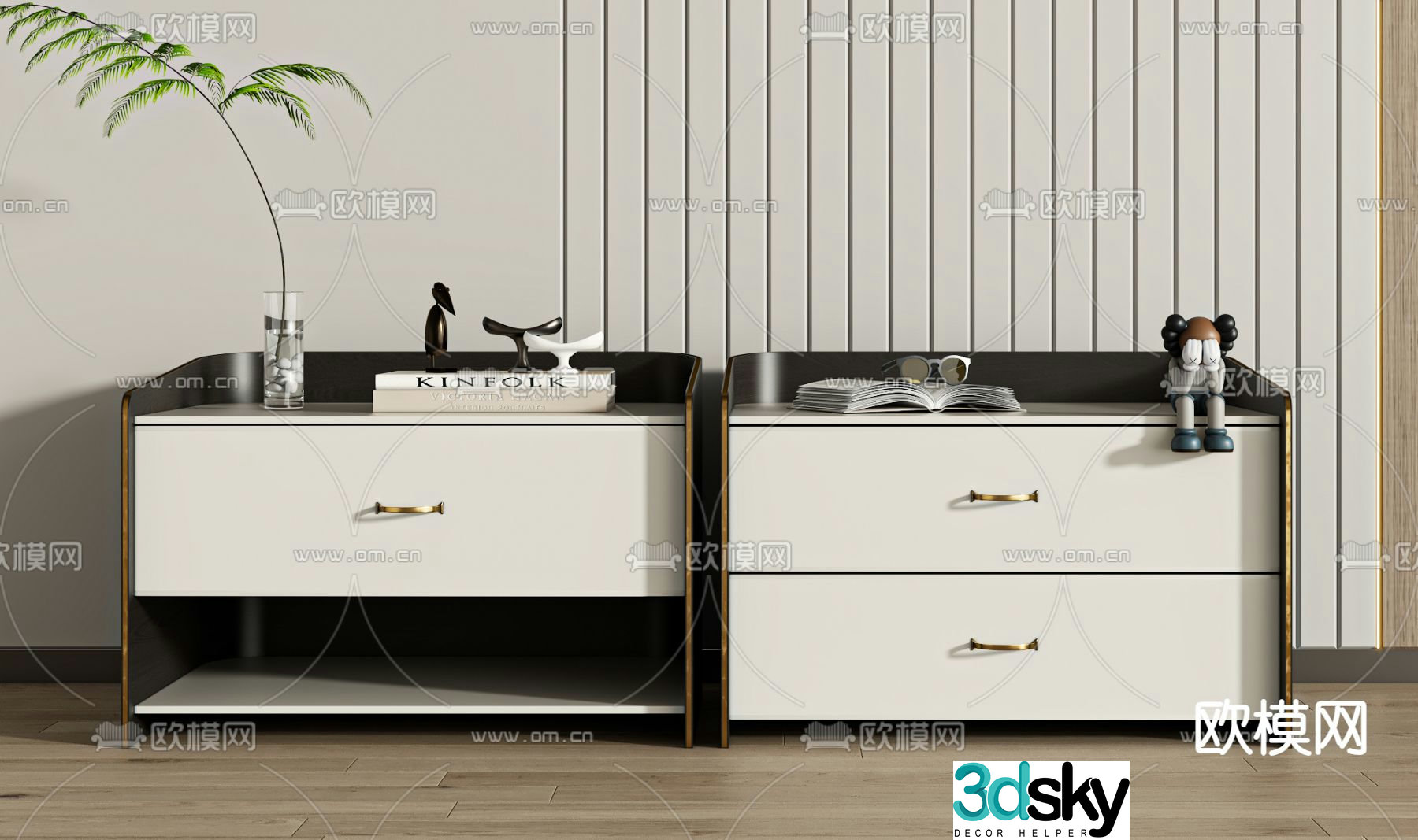 Modern bedside table 3d model