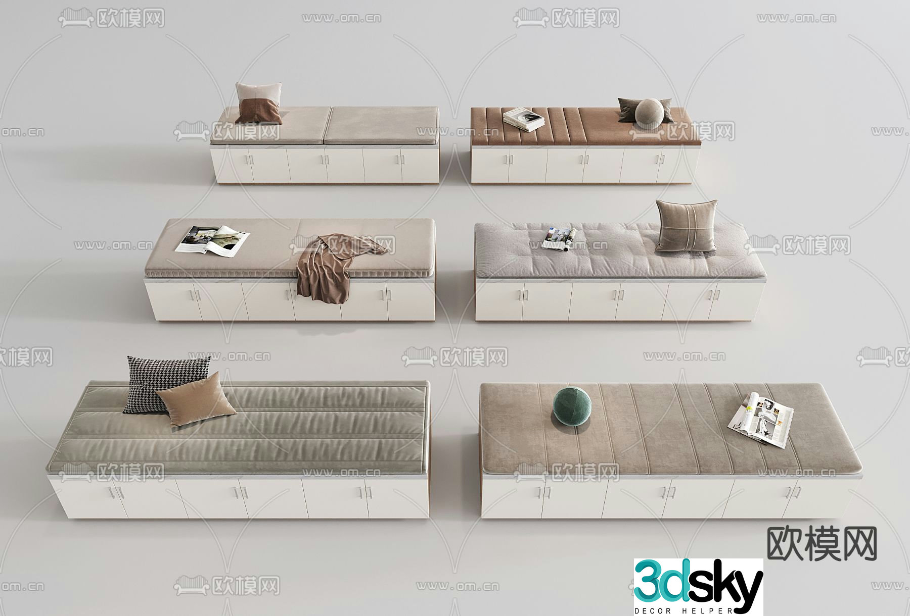 Seat cushion bay window cushion sofa cushion 3D model