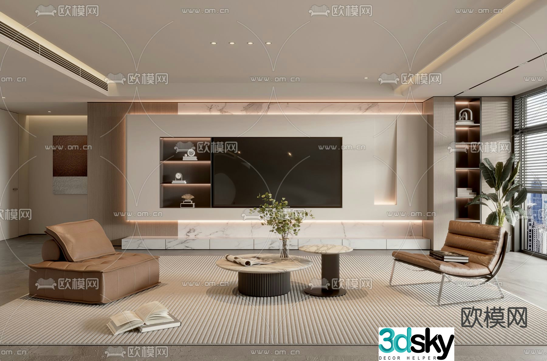 Modern living room 3d model