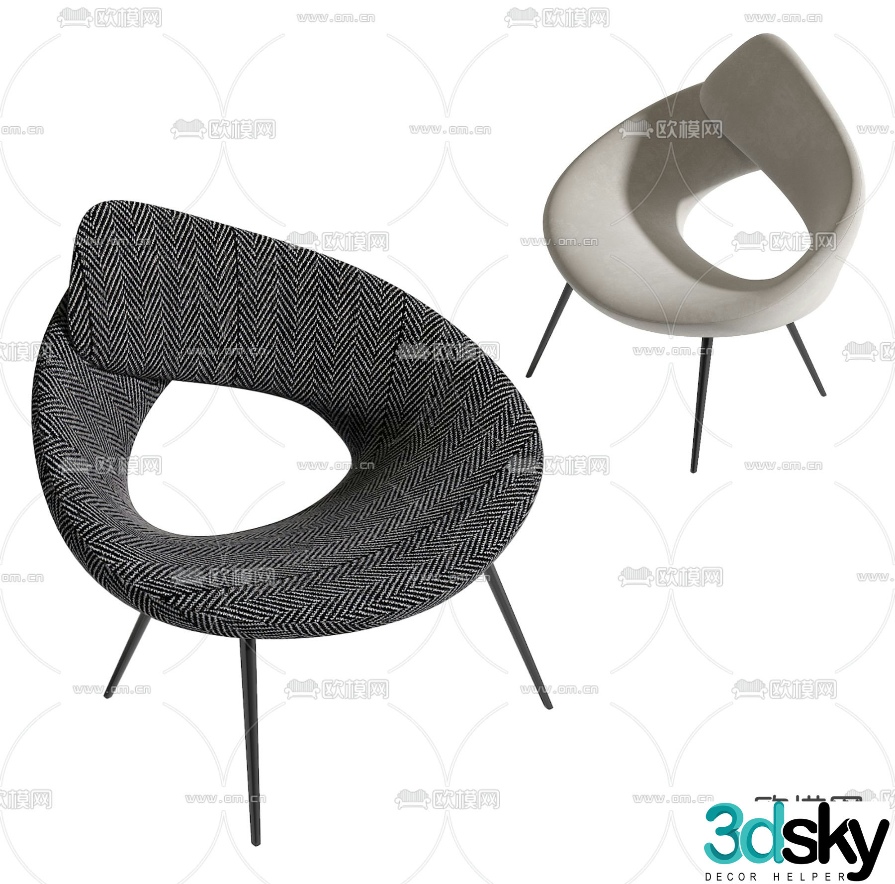 Modern chair leisure chair 3d model