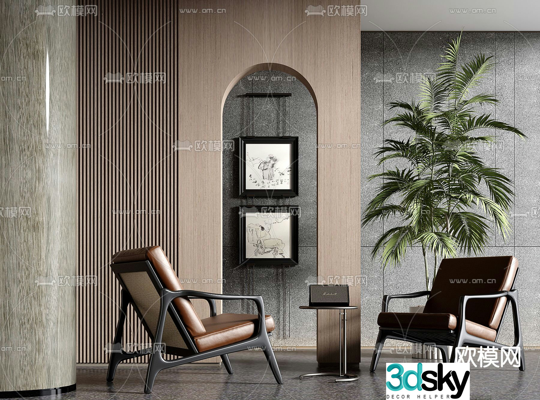 Light luxury leisure single sofa 3d model