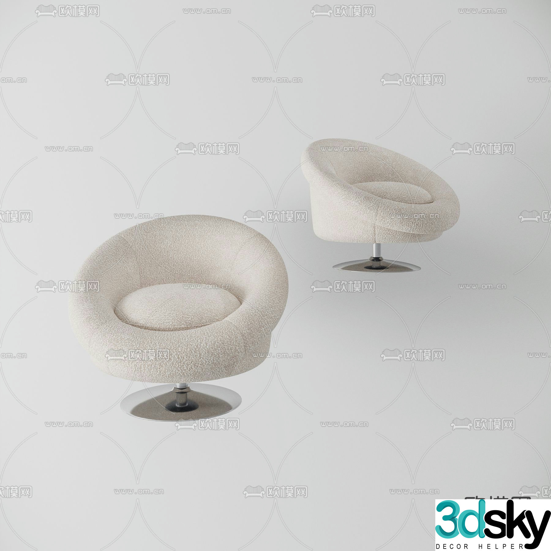 Modern sofa chair leisure chair 3d model