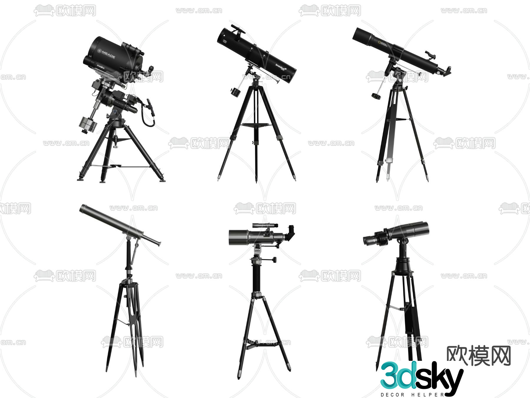 Astronomical telescope 3d model