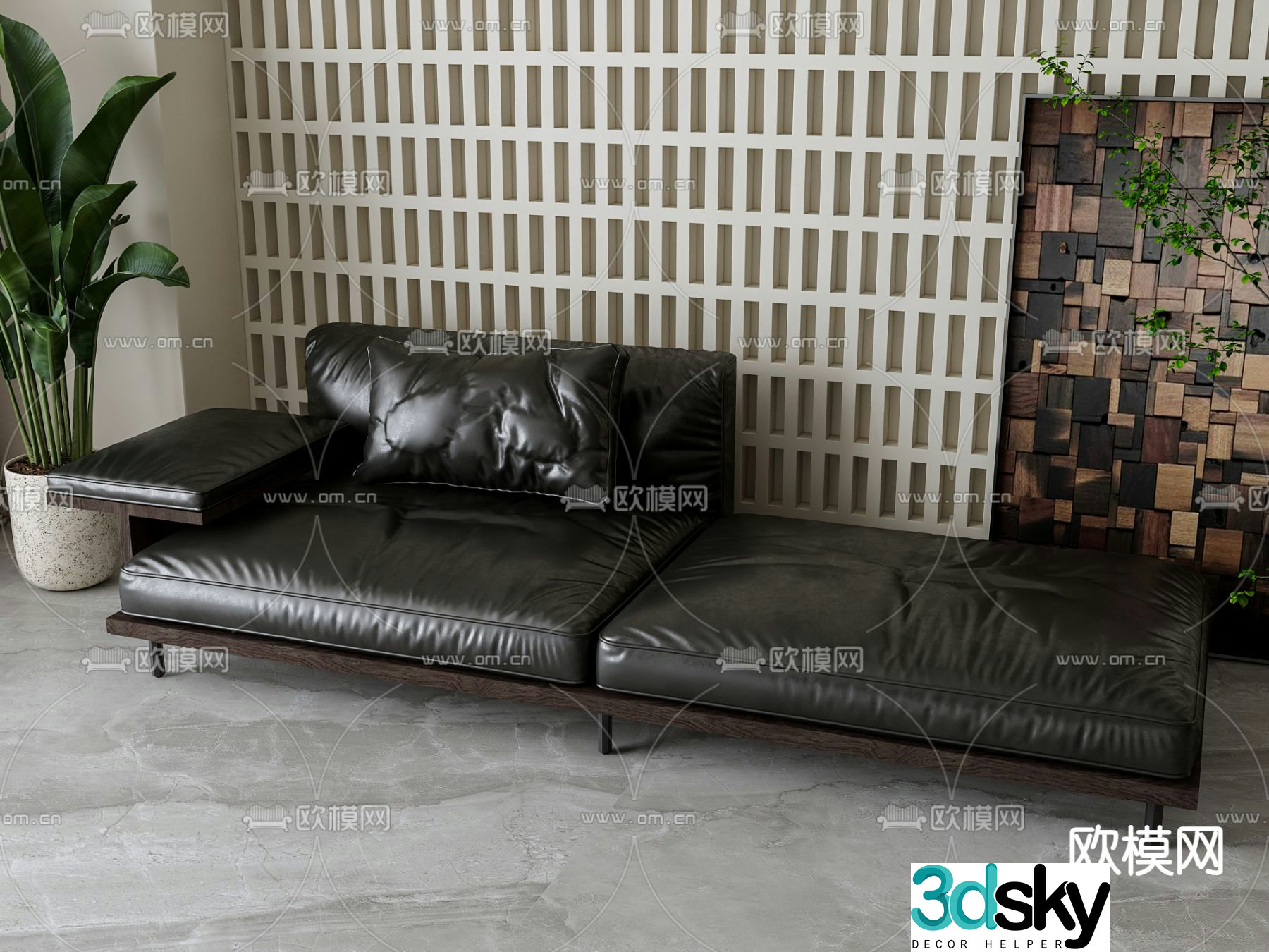 Leather chaise longue beauty couch 3d model
