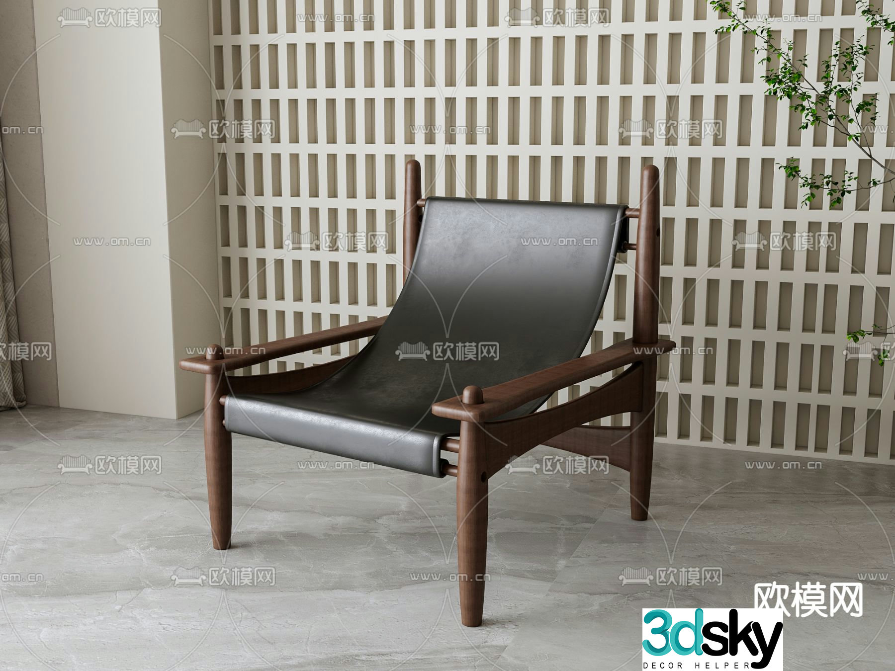 Medieval style lounge chair 3d model