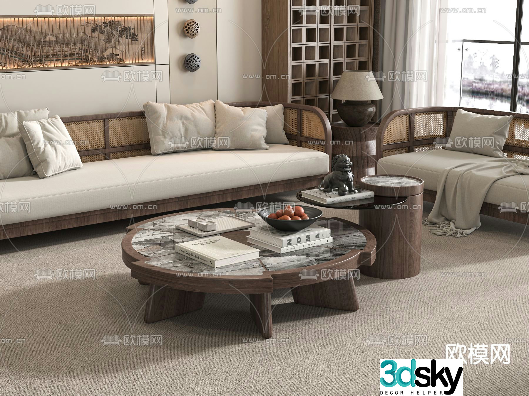 Wabi-sabi sofa set 3d model