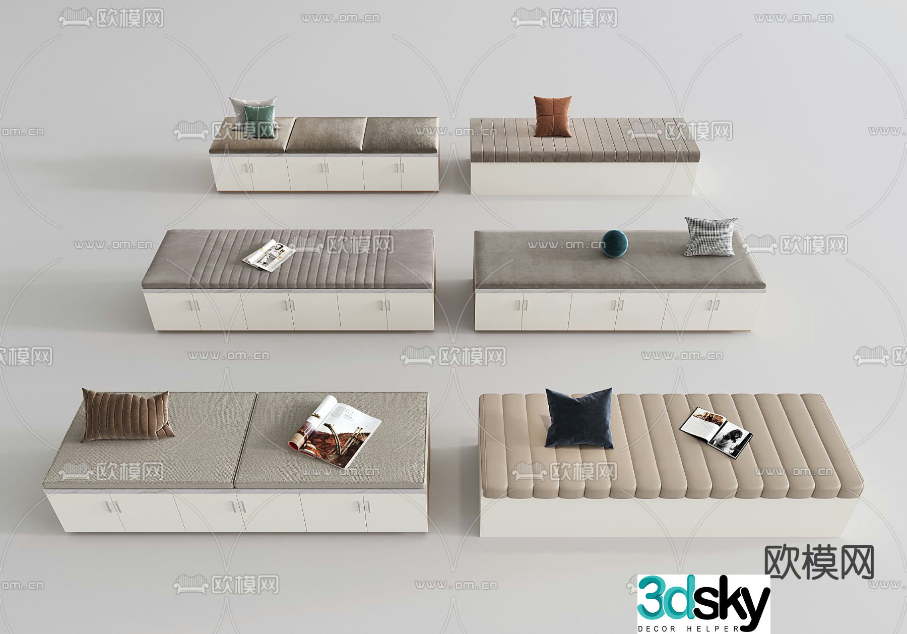 Bay window seat cushion bay window 3d model