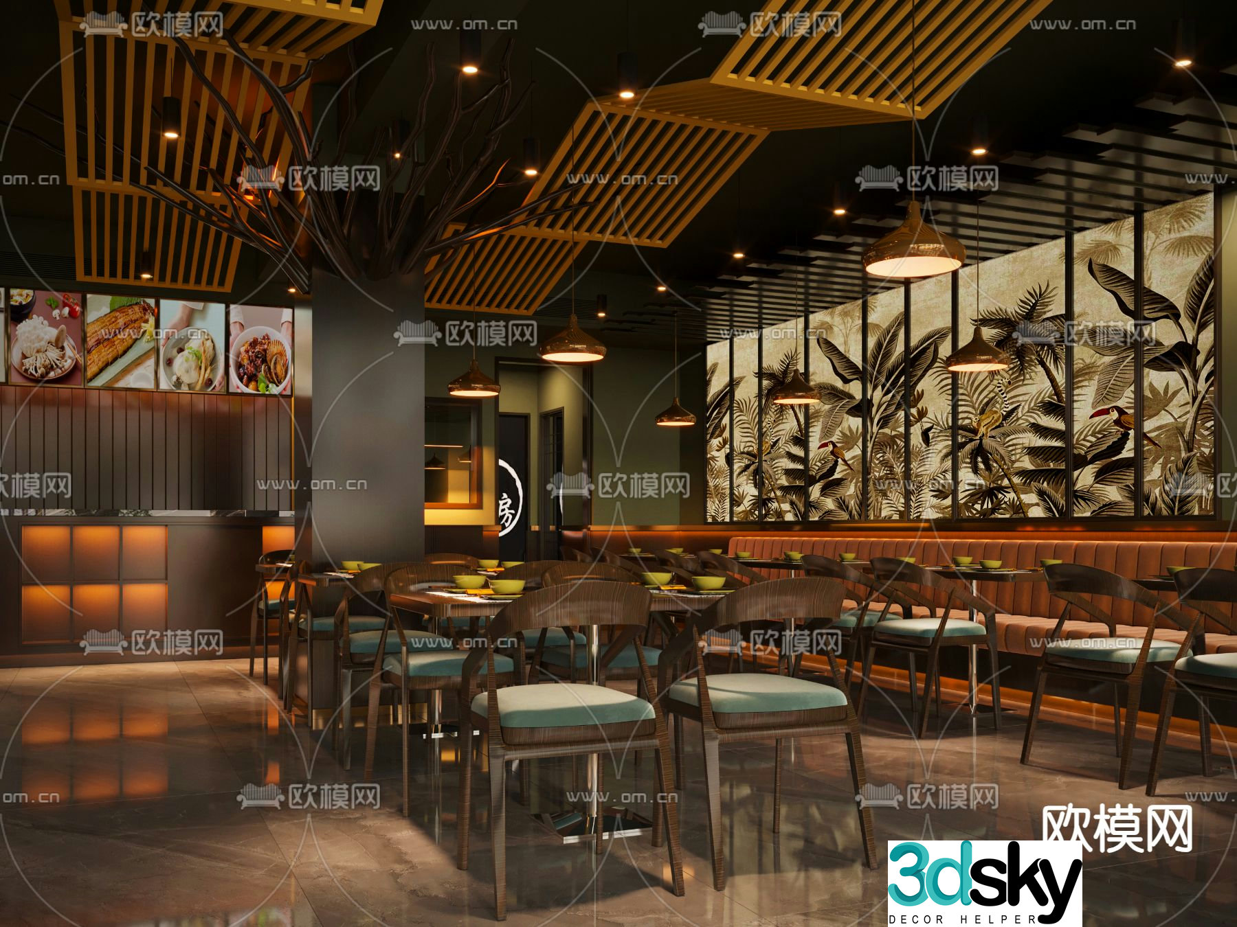 Chinese restaurant 3d model