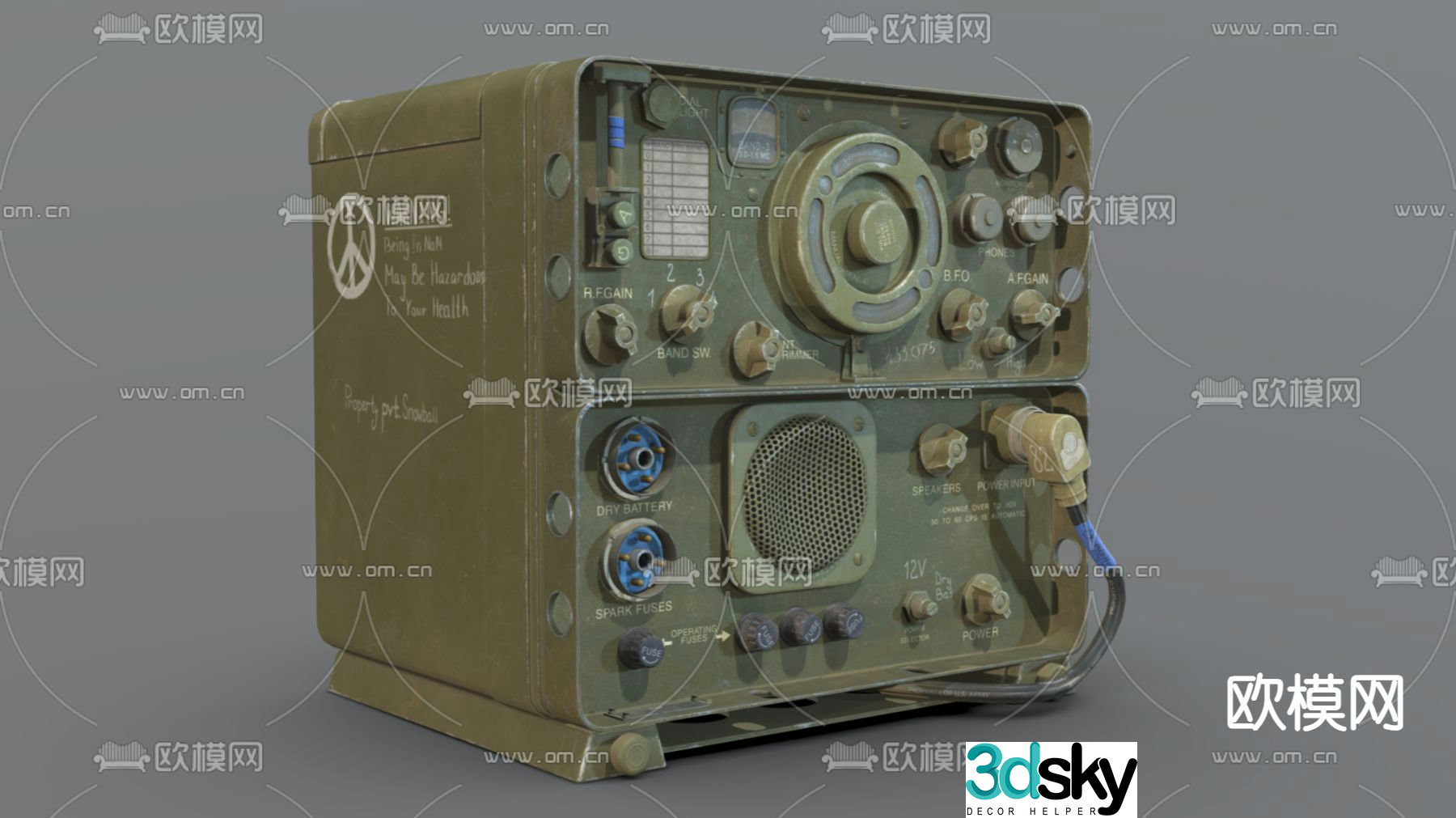 Industrial style radio receiver 3d model